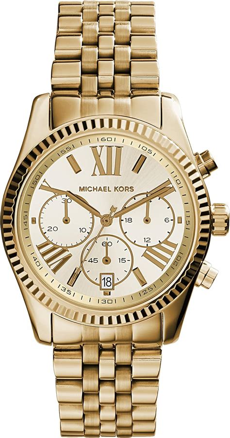 michael kors mk5556 ladies gold plated chronograph watch